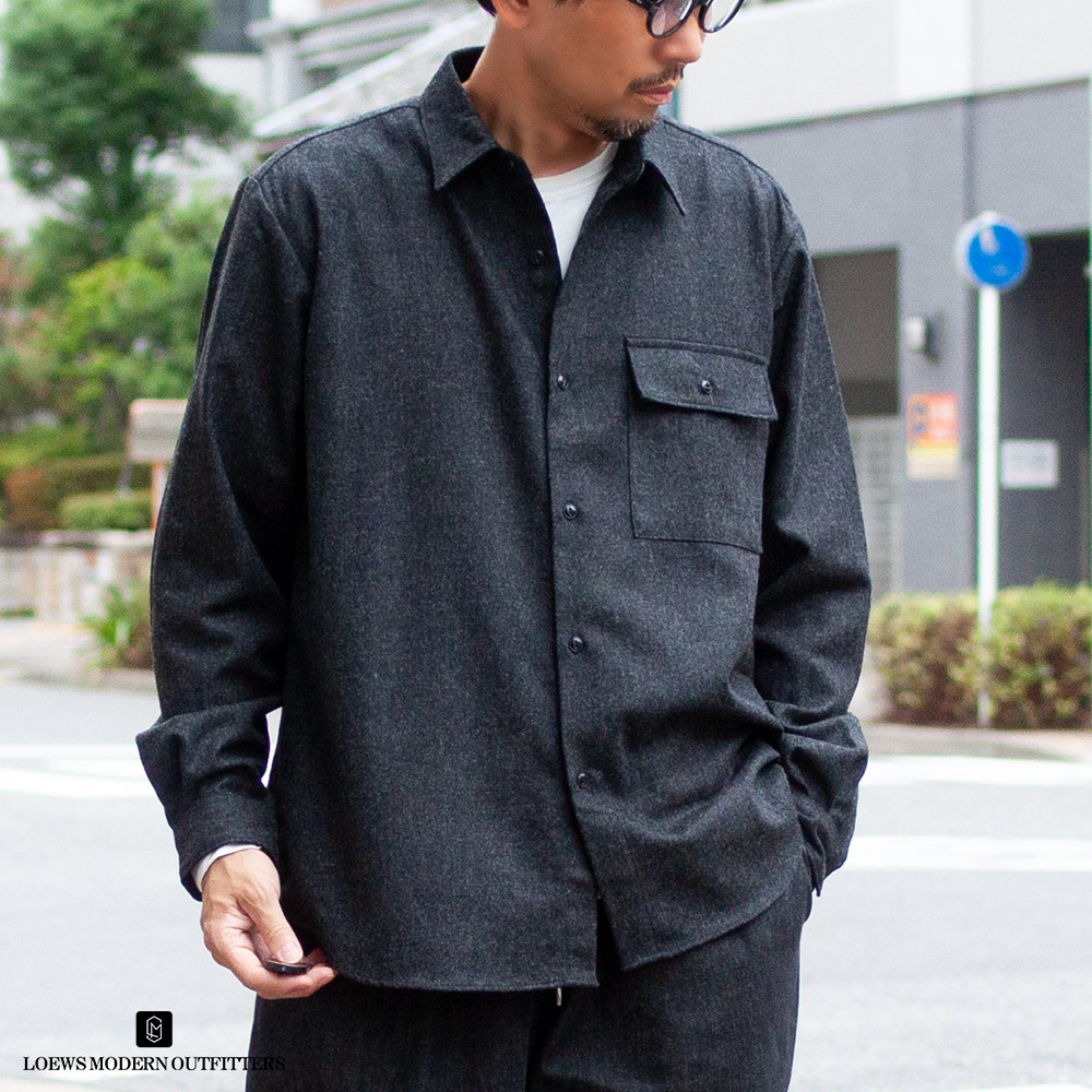MANUAL ALPHABET ウールレギュラーカラーシャツ入荷。